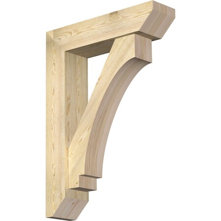 Ekena Millwork Imperial Slat Rough Sawn Bracket w/ Offset Brace, Douglas Fir, 8"W x 32"D x 44"H BKT0806X32X44IMP06RDF